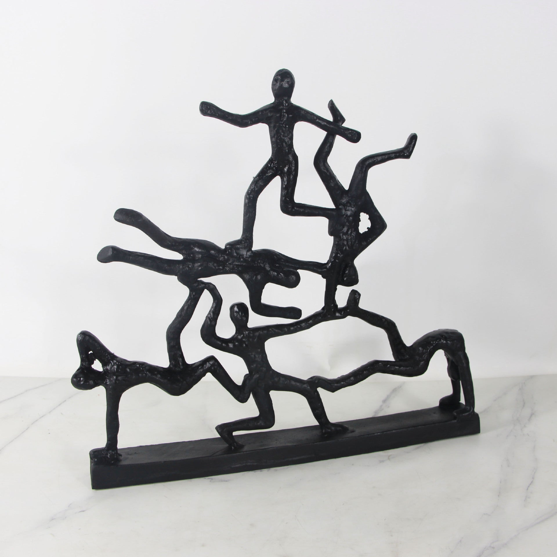 Model room new Chinese ornaments metal cast iron figures black bronze sculpture soft ornaments postmodern European style