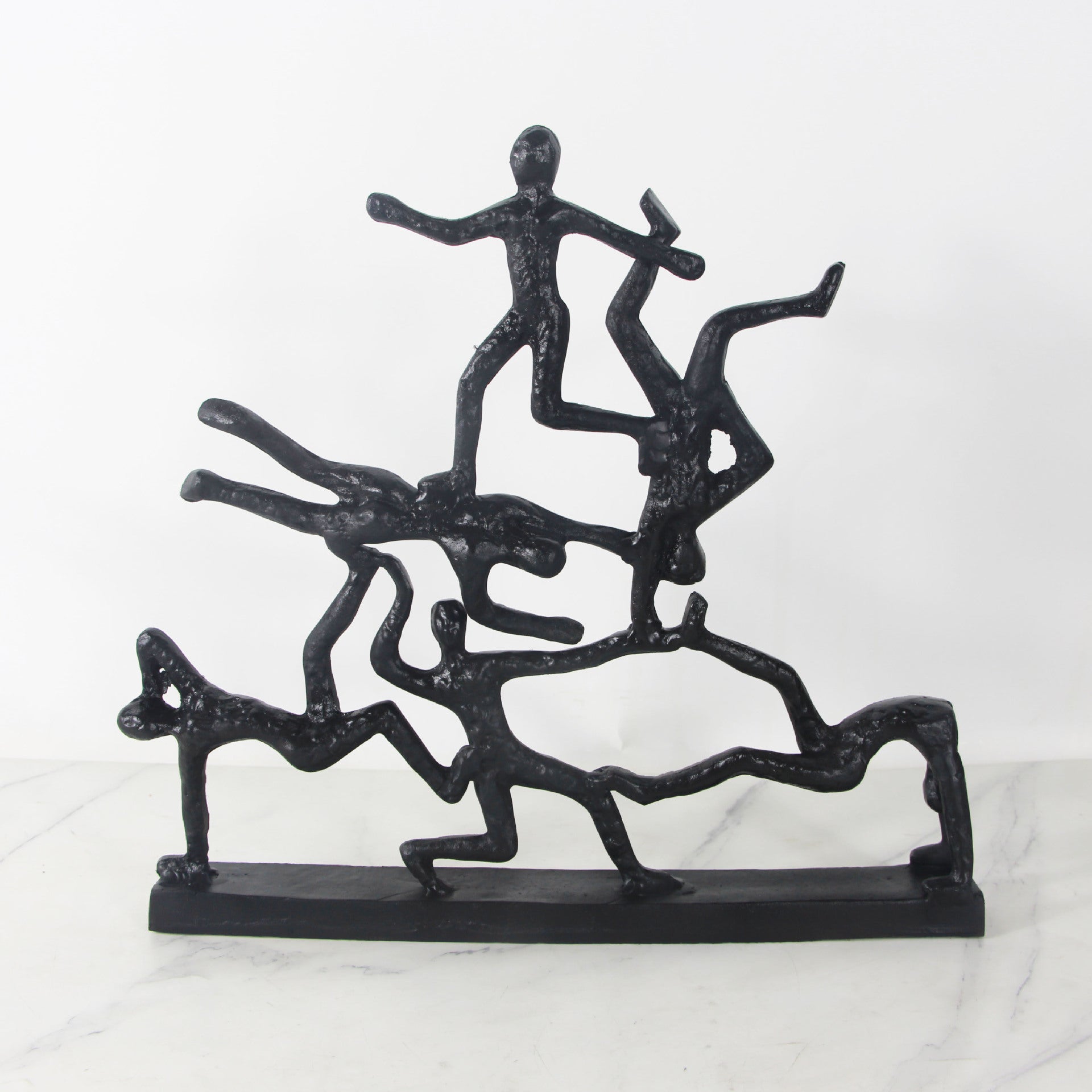 Model room new Chinese ornaments metal cast iron figures black bronze sculpture soft ornaments postmodern European style