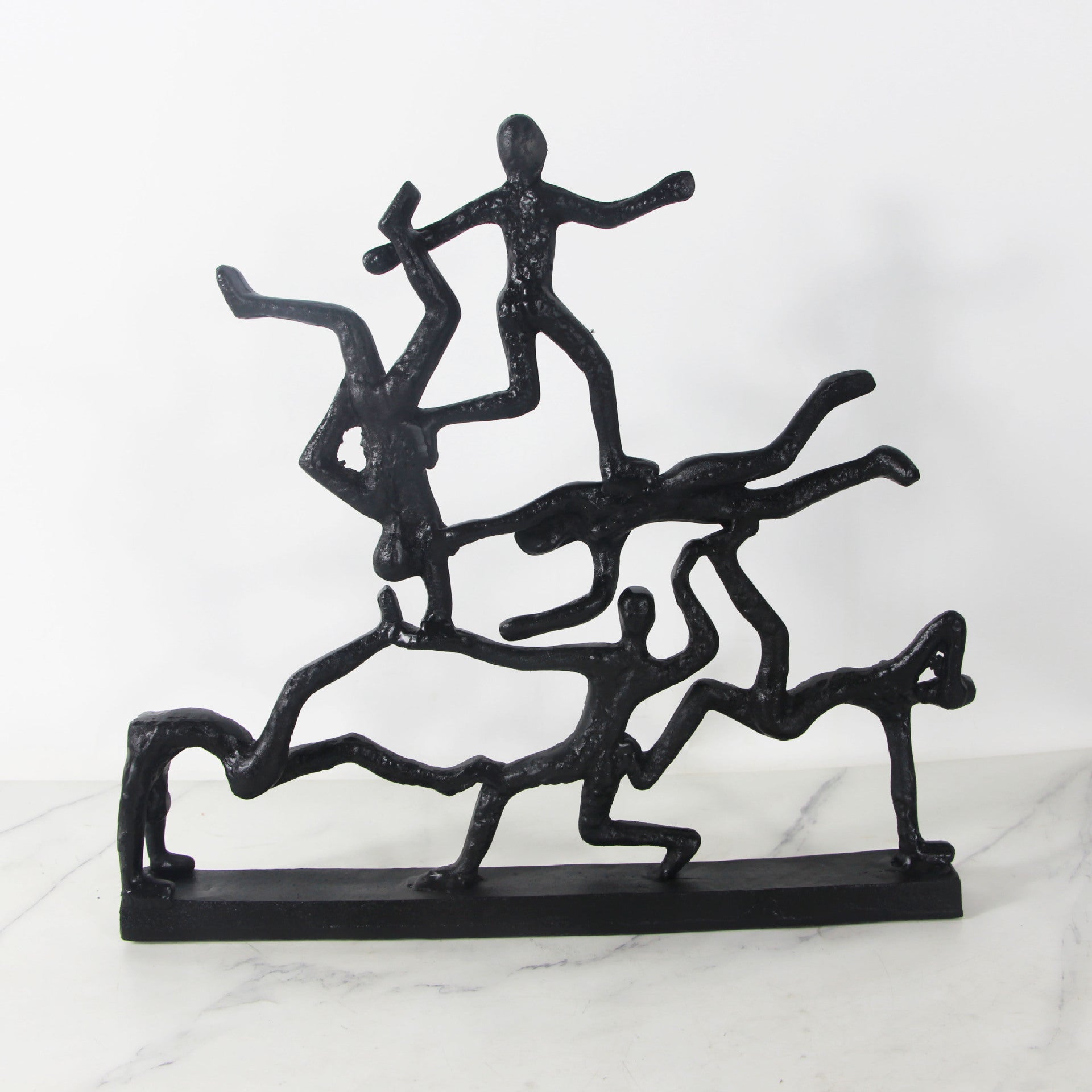 Model room new Chinese ornaments metal cast iron figures black bronze sculpture soft ornaments postmodern European style