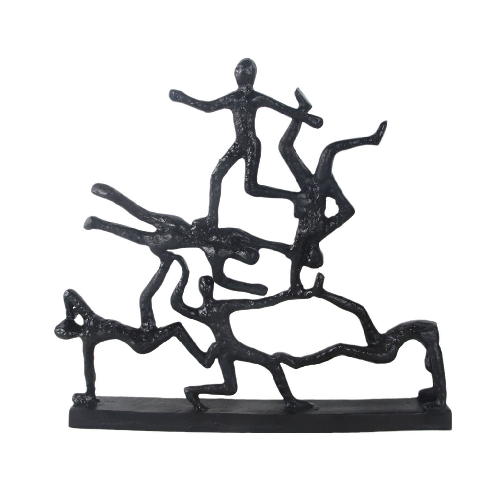 Model room new Chinese ornaments metal cast iron figures black bronze sculpture soft ornaments postmodern European style