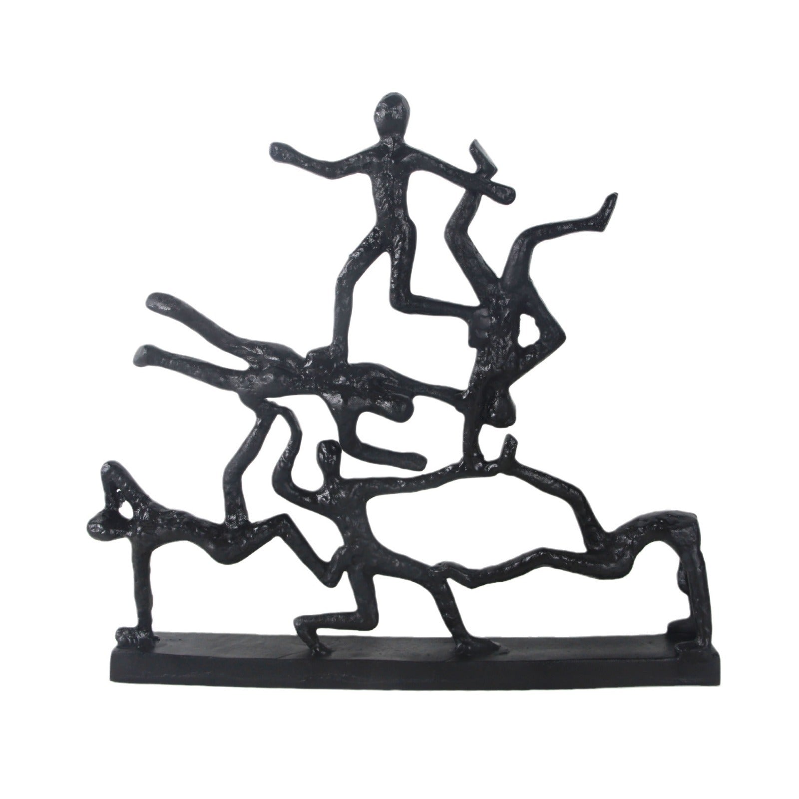 Model room new Chinese ornaments metal cast iron figures black bronze sculpture soft ornaments postmodern European style